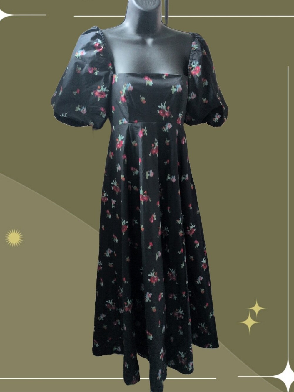 ✨ Hill House Matilda Ikat Floral Midi Dress Size XS